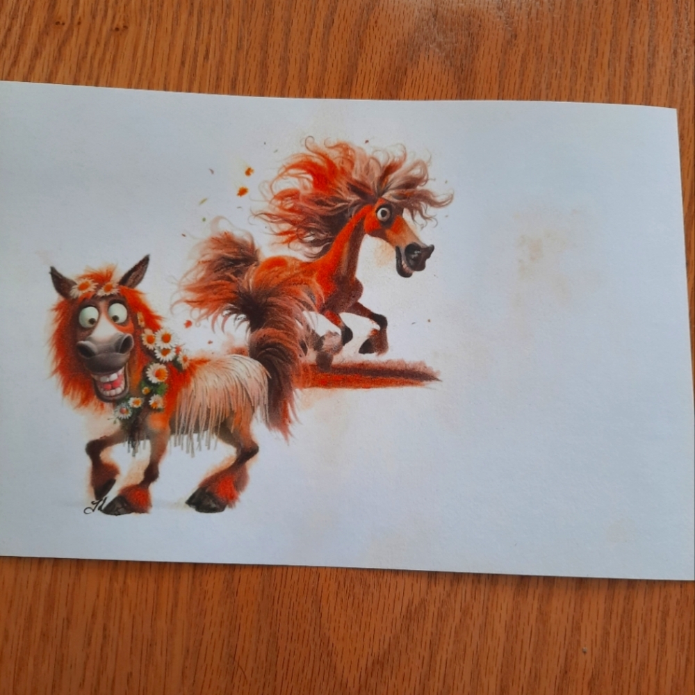 3 for 25$  Horses Card with Enveloppe - Handmade Card 5x7